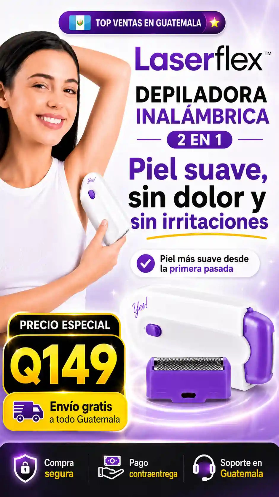 DEPILADORA CORPORAL RECARGABLE UNISEX
