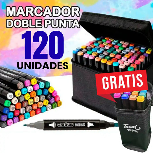 🎨 Kit Creativo 120 Colores – Doble Punta | Para niños, estudiantes y creativos que quieren colores intensos y precisión
