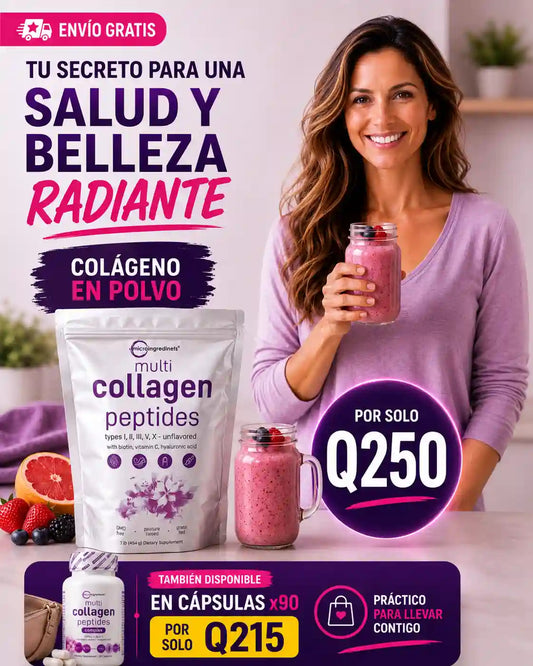 PÉTIDOS DE COLÁGENO MÚLTIPLE: 5 TIPOS EN 1 BOLSA DE LIBRA